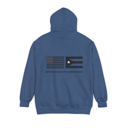 Hoodie — USA to Puerto Rico Flag Graphic "United States to Puerto Rico"