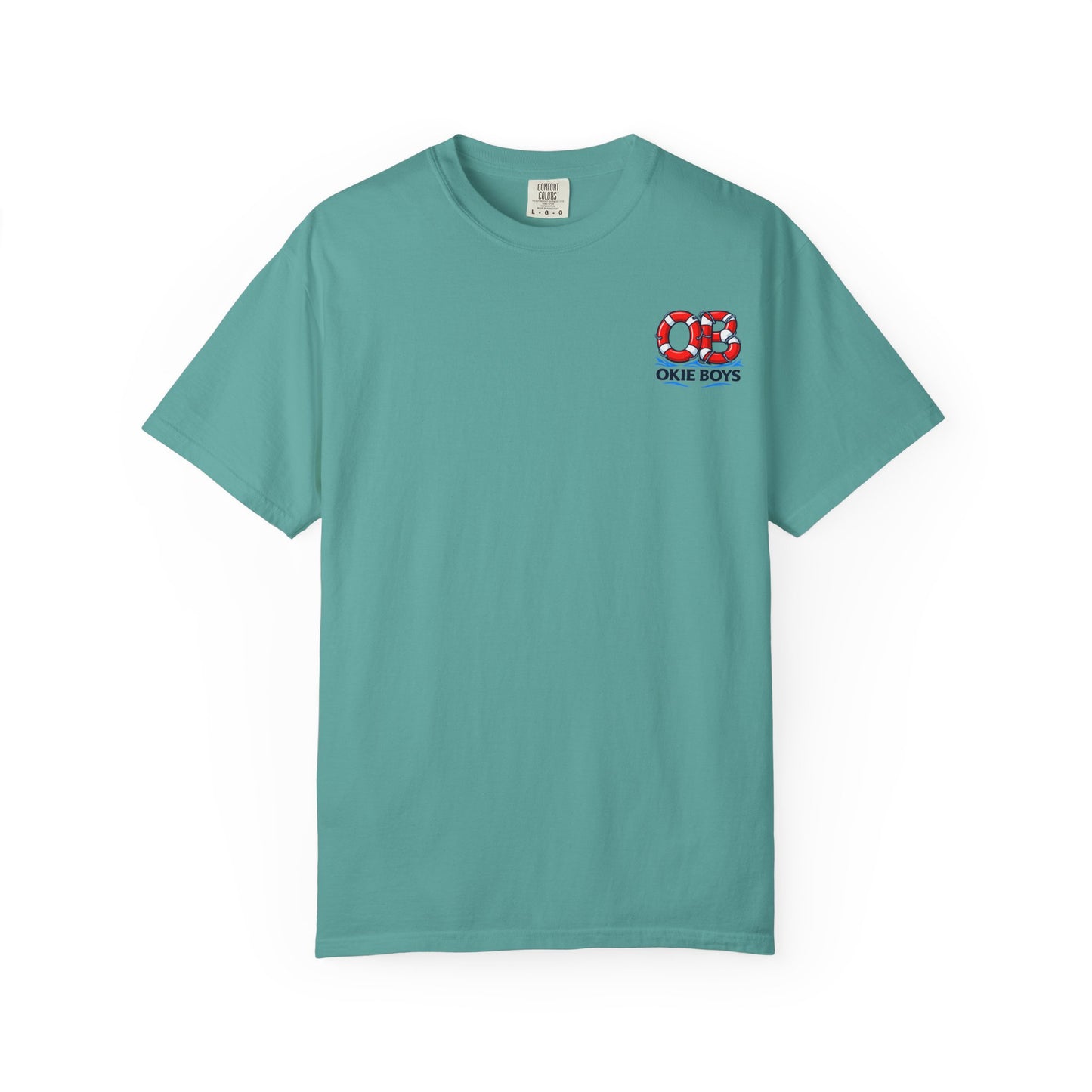 T-Shirt — "OKie Boys" Lifebuoy Graphic Tee (Nautical Beach Vibe)