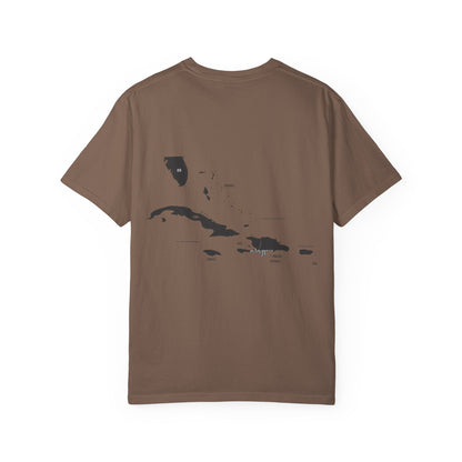 T-Shirt — Minimal Caribbean Islands Map Tee (front jet ski)
