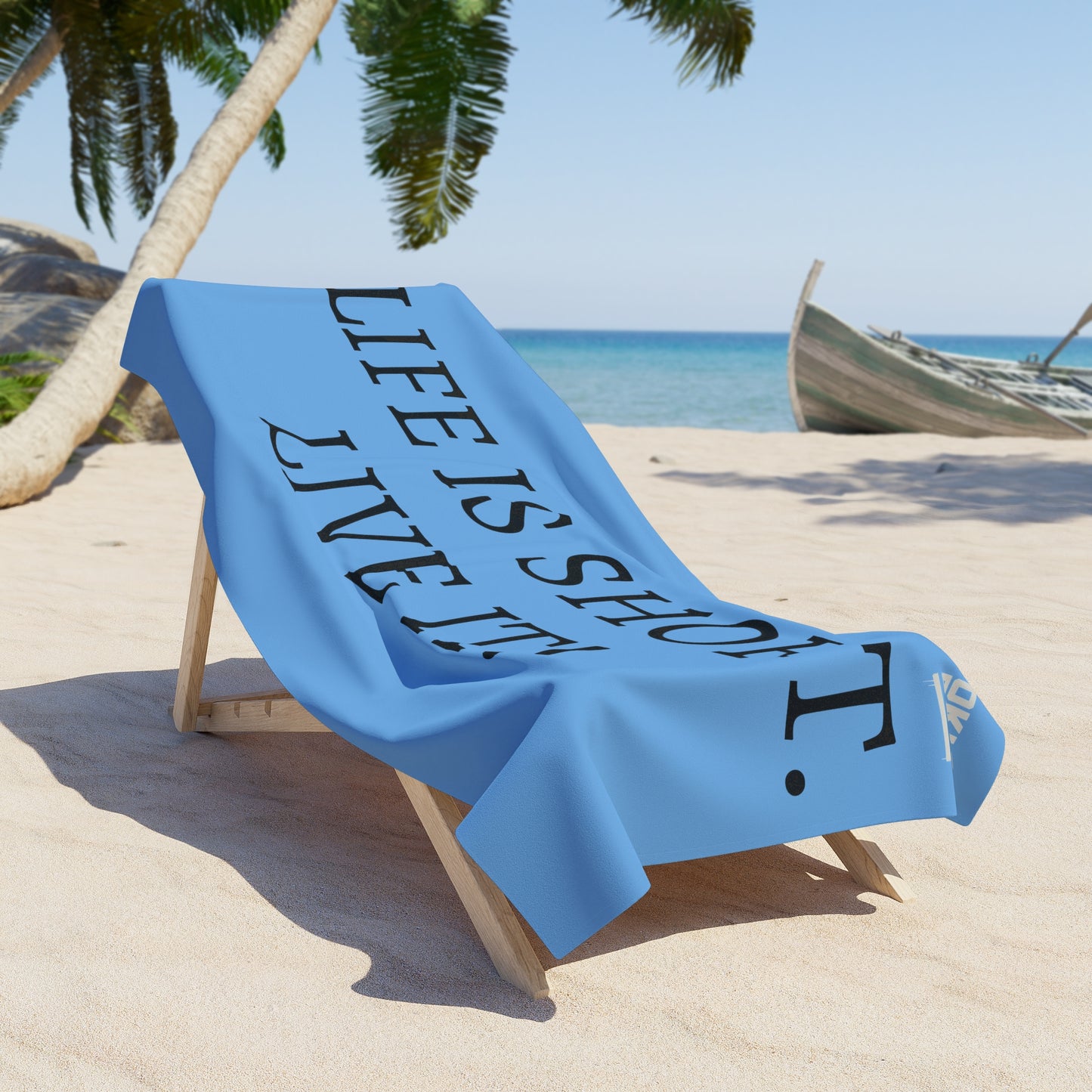 Copy of Beach Towel — "Life Is Short. Live It!" Inspirational Beach Towel