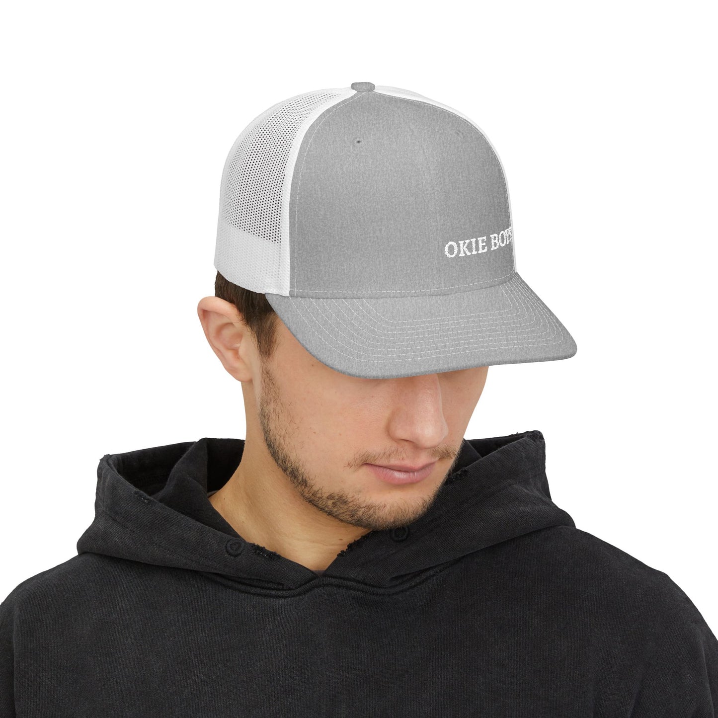 Embroidered "OKIE BOYS" Trucker Hat – Snapback Mesh Baseball Cap