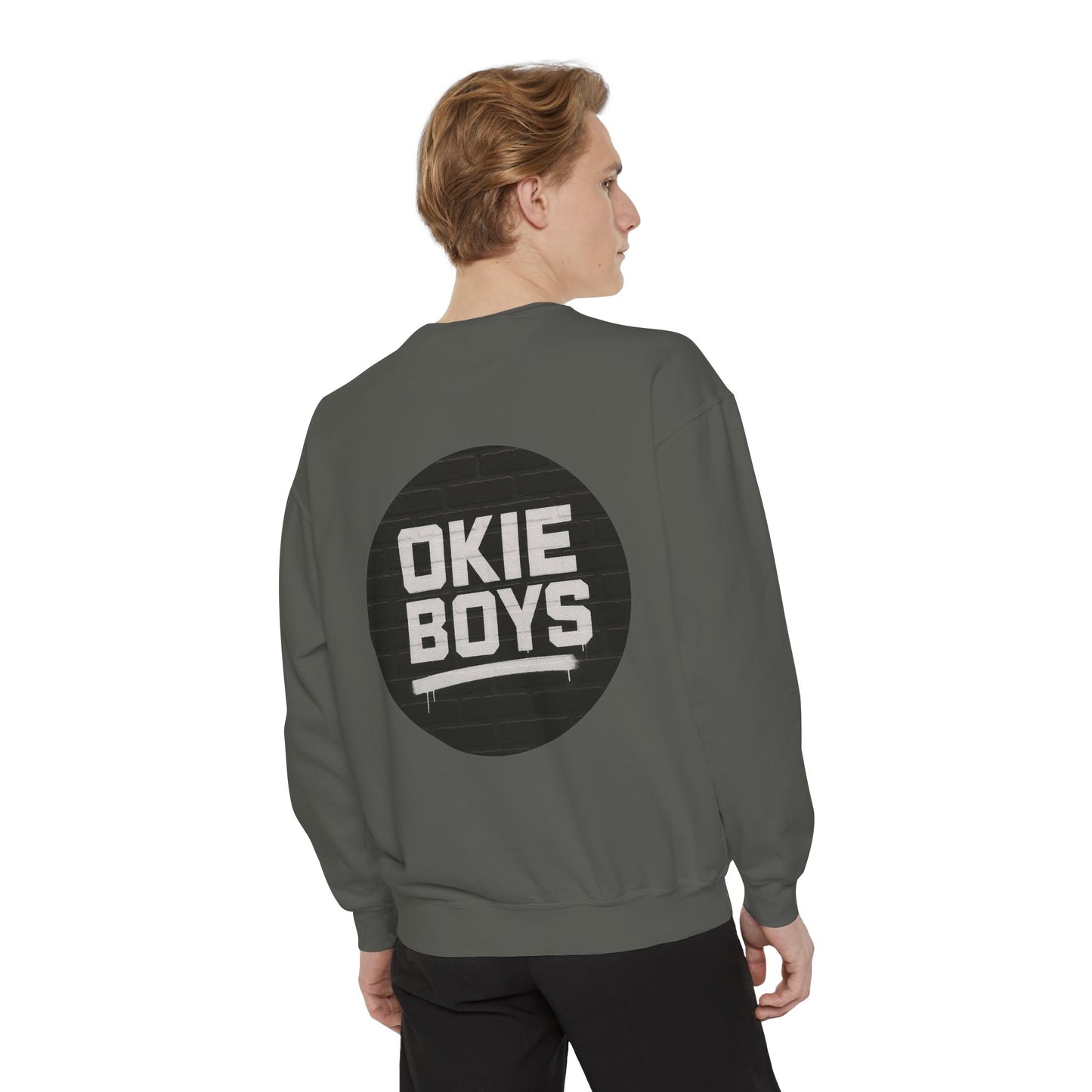 Okie Boys Graphic Sweatshirt — Vintage Distressed Logo Crewneck