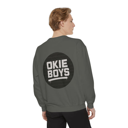 Okie Boys Graphic Sweatshirt — Vintage Distressed Logo Crewneck