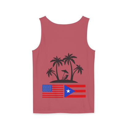 Puerto Rico USA Flag Palm Tank Top – Beach Vibe