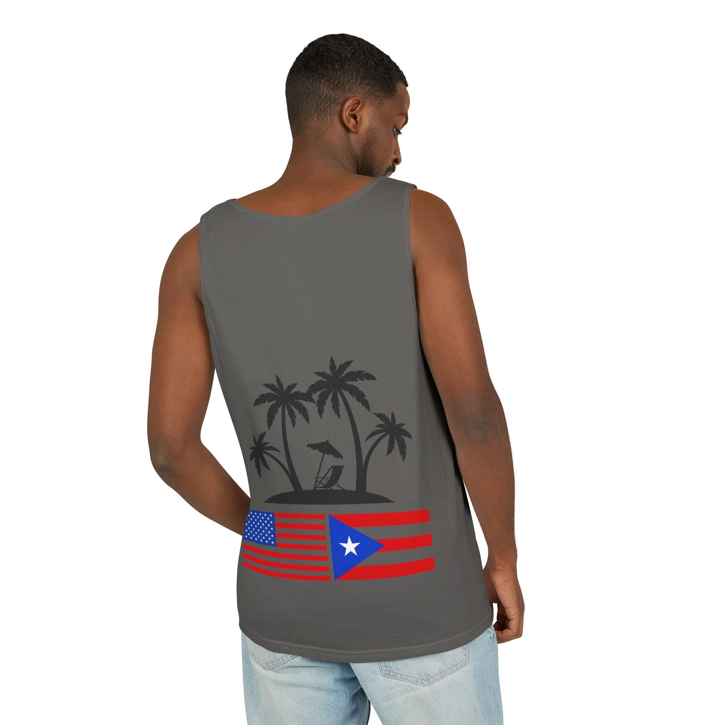 Puerto Rico USA Flag Palm Tank Top – Beach Vibe
