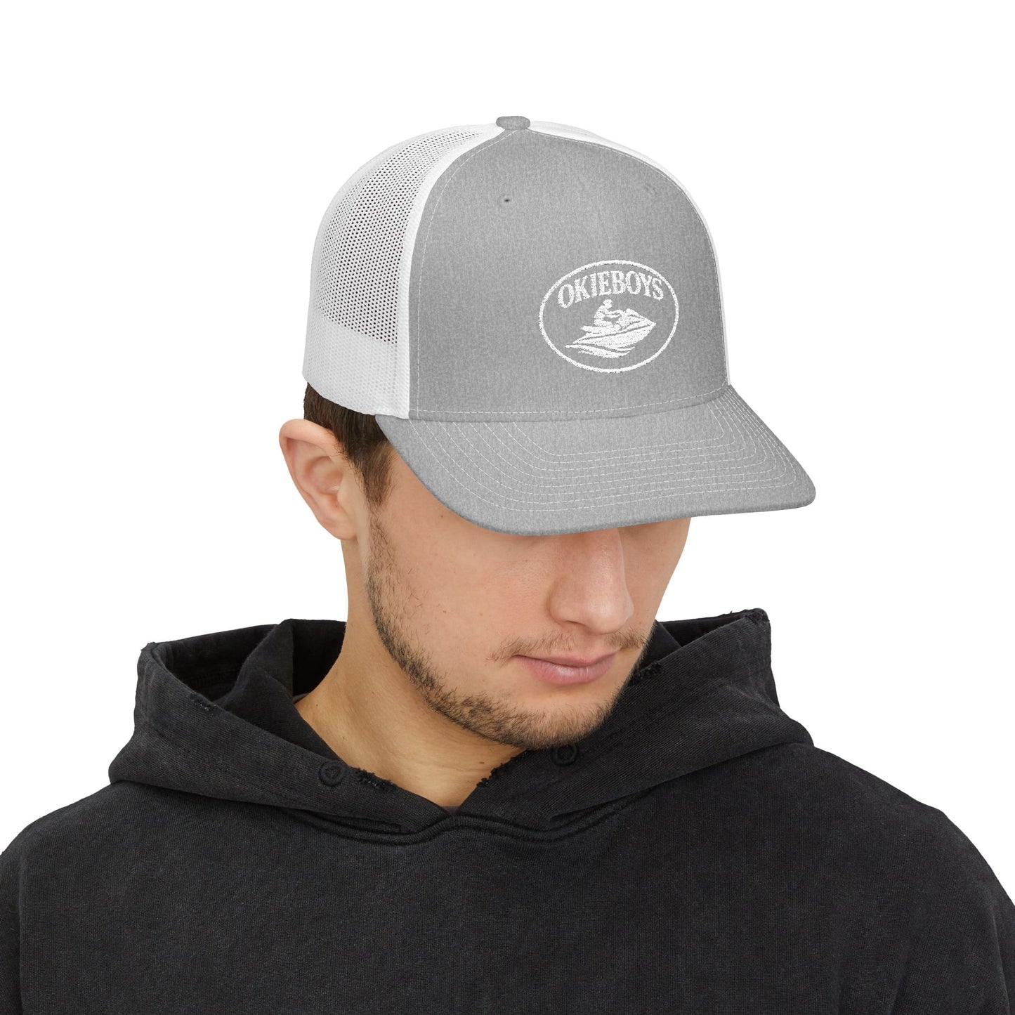 Trucker Cap — "Okieboys" Embroidered Fishing Logo Snapback