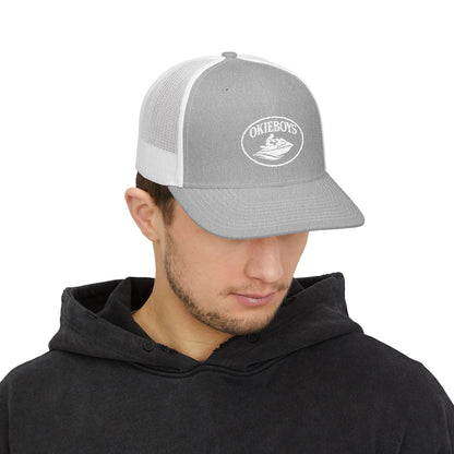Trucker Cap — "Okieboys" Embroidered Fishing Logo Snapback