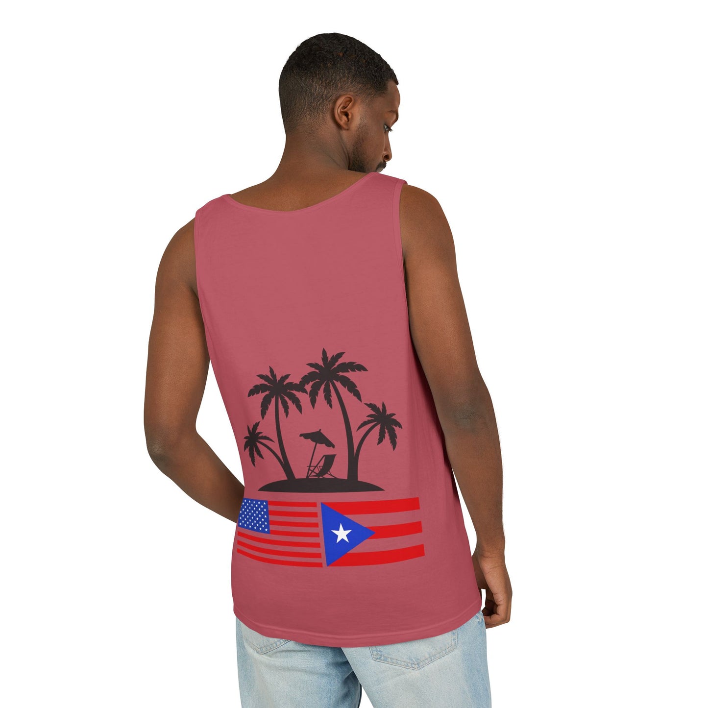 Puerto Rico USA Flag Palm Tank Top – Beach Vibe