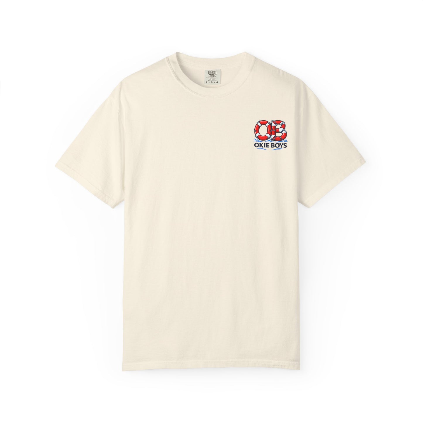 T-Shirt — "OKie Boys" Lifebuoy Graphic Tee (Nautical Beach Vibe)