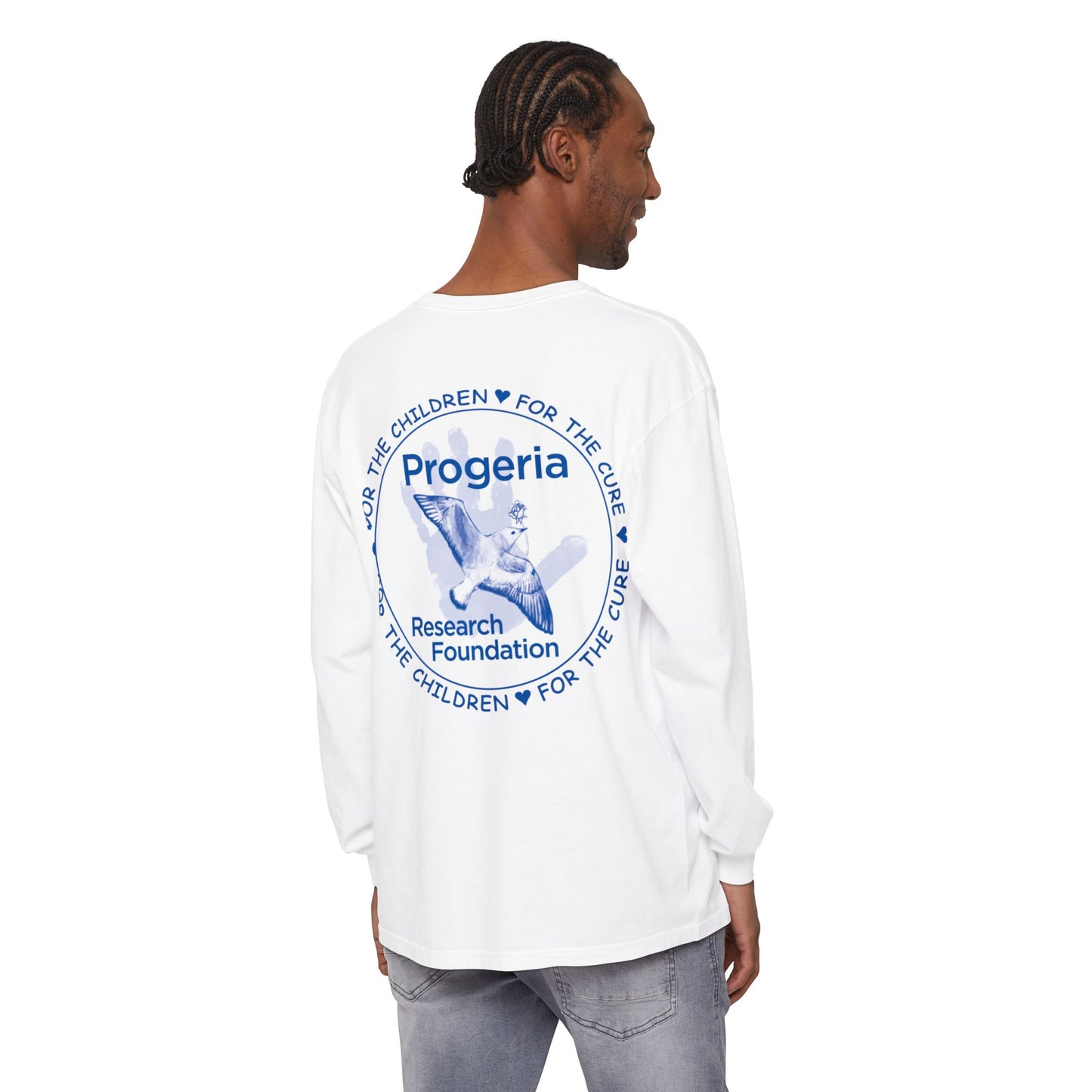 Progeria Research Foundation Long Sleeve T‑Shirt — For the Children / For the Cure