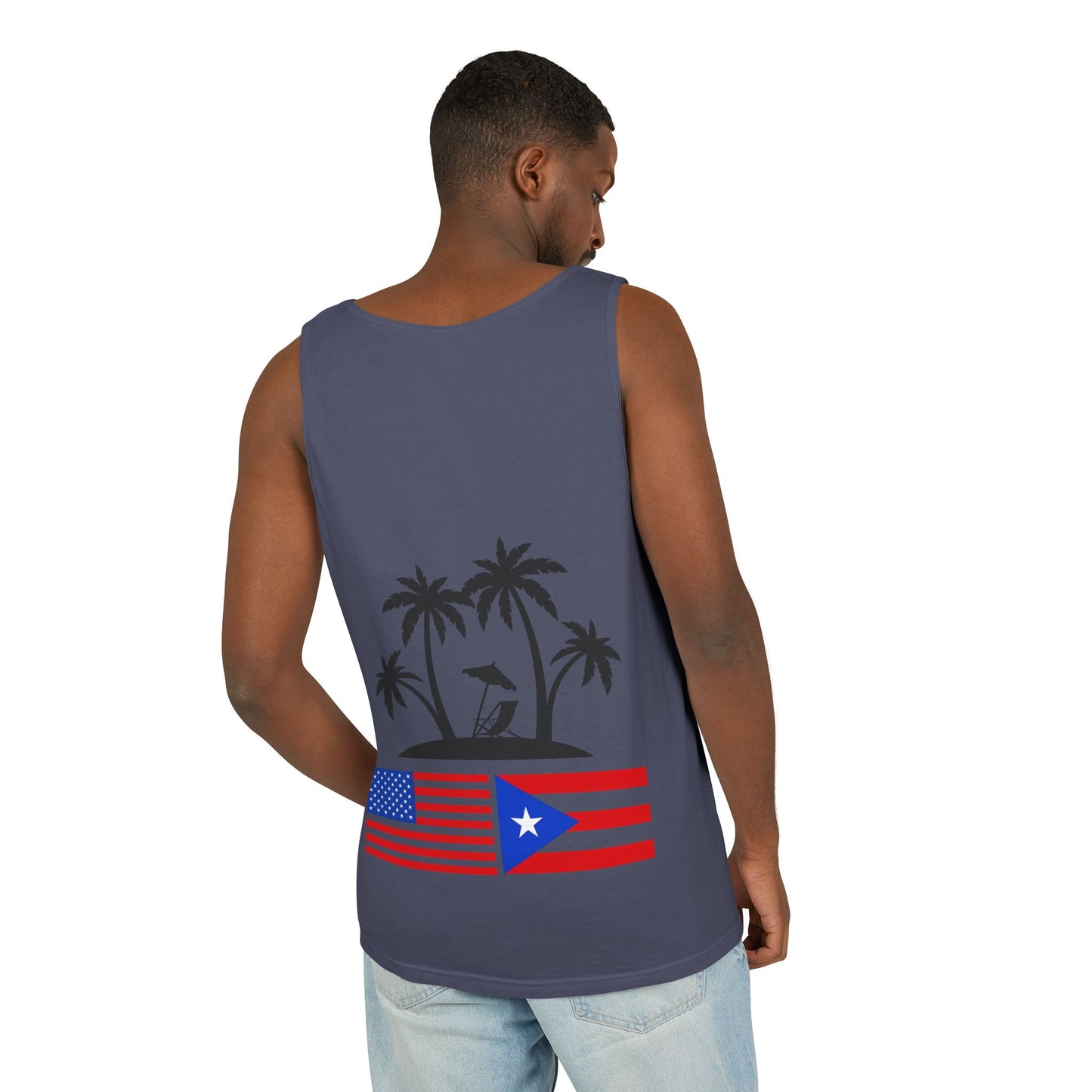 Puerto Rico USA Flag Palm Tank Top – Beach Vibe
