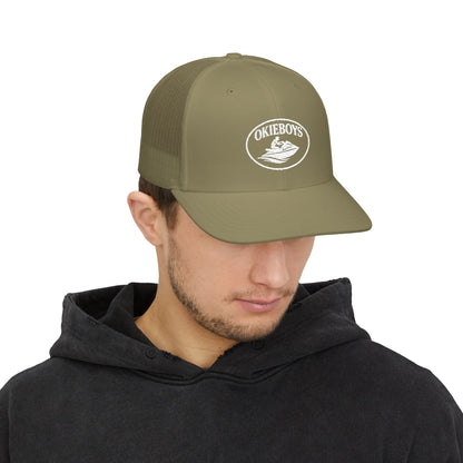 Trucker Cap — "Okieboys" Embroidered Fishing Logo Snapback
