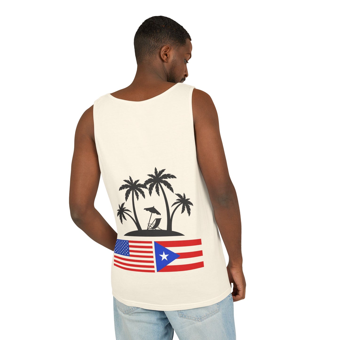 Puerto Rico USA Flag Palm Tank Top – Beach Vibe