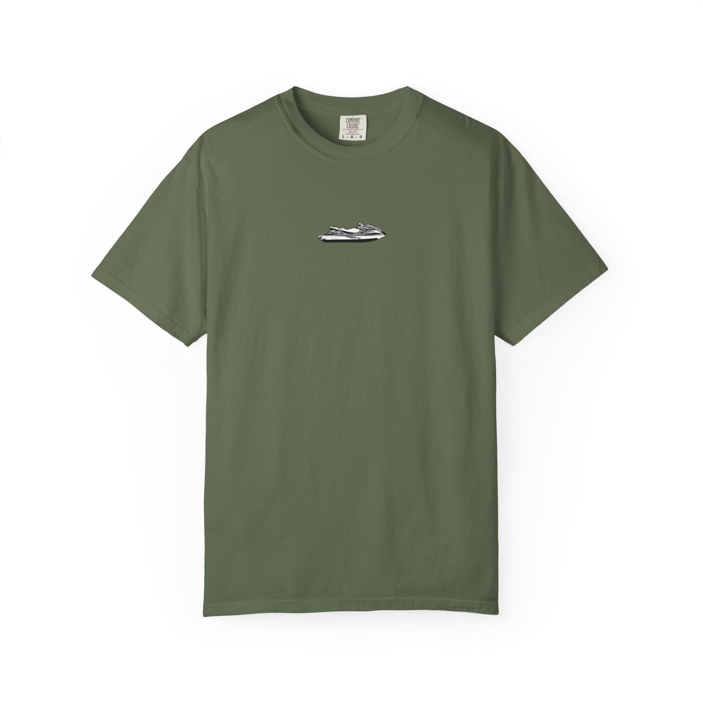 T-Shirt — Minimal Caribbean Islands Map Tee (front jet ski)
