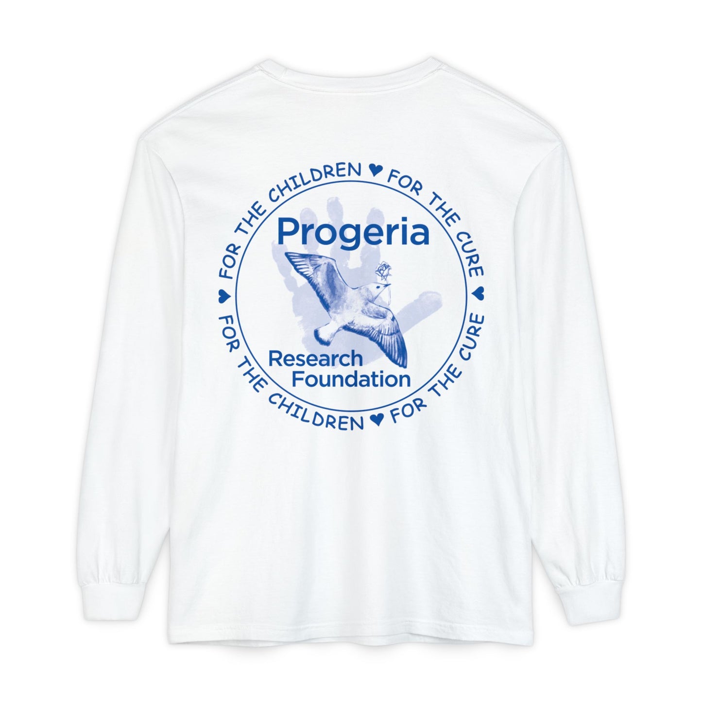 Progeria Research Foundation Long Sleeve T‑Shirt — For the Children / For the Cure