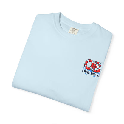 T-Shirt — "OKie Boys" Lifebuoy Graphic Tee (Nautical Beach Vibe)