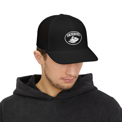 Trucker Cap — "Okieboys" Embroidered Fishing Logo Snapback