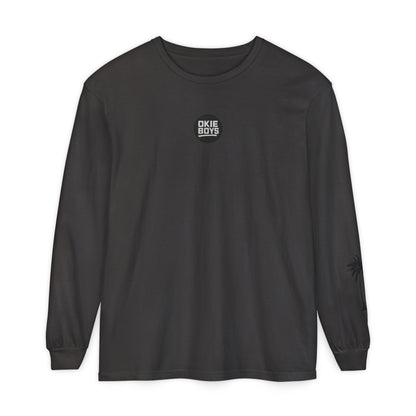 Long Sleeve T-Shirt — "Need Money For Vacation" Palm Graphic