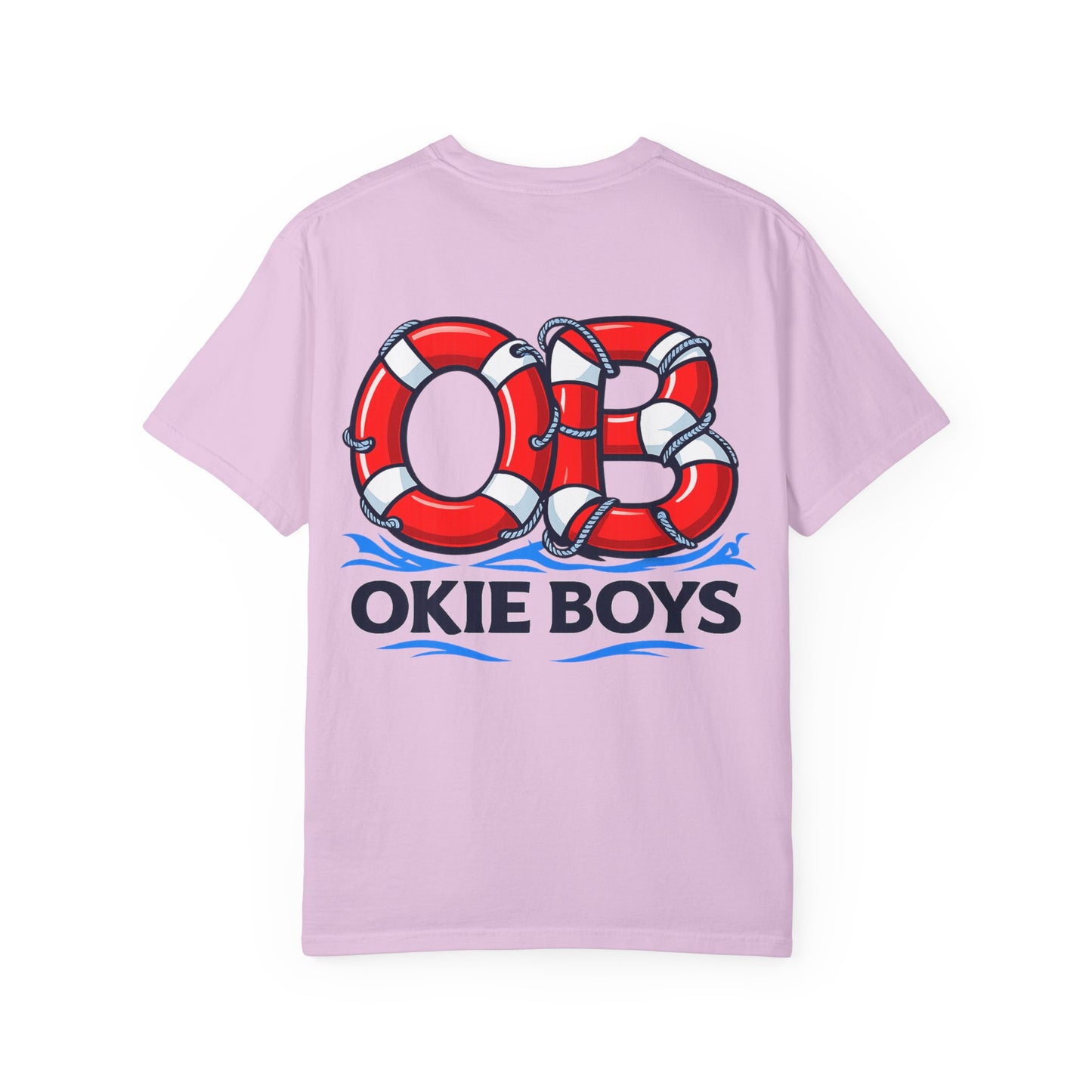 T-Shirt — "OKie Boys" Lifebuoy Graphic Tee (Nautical Beach Vibe)