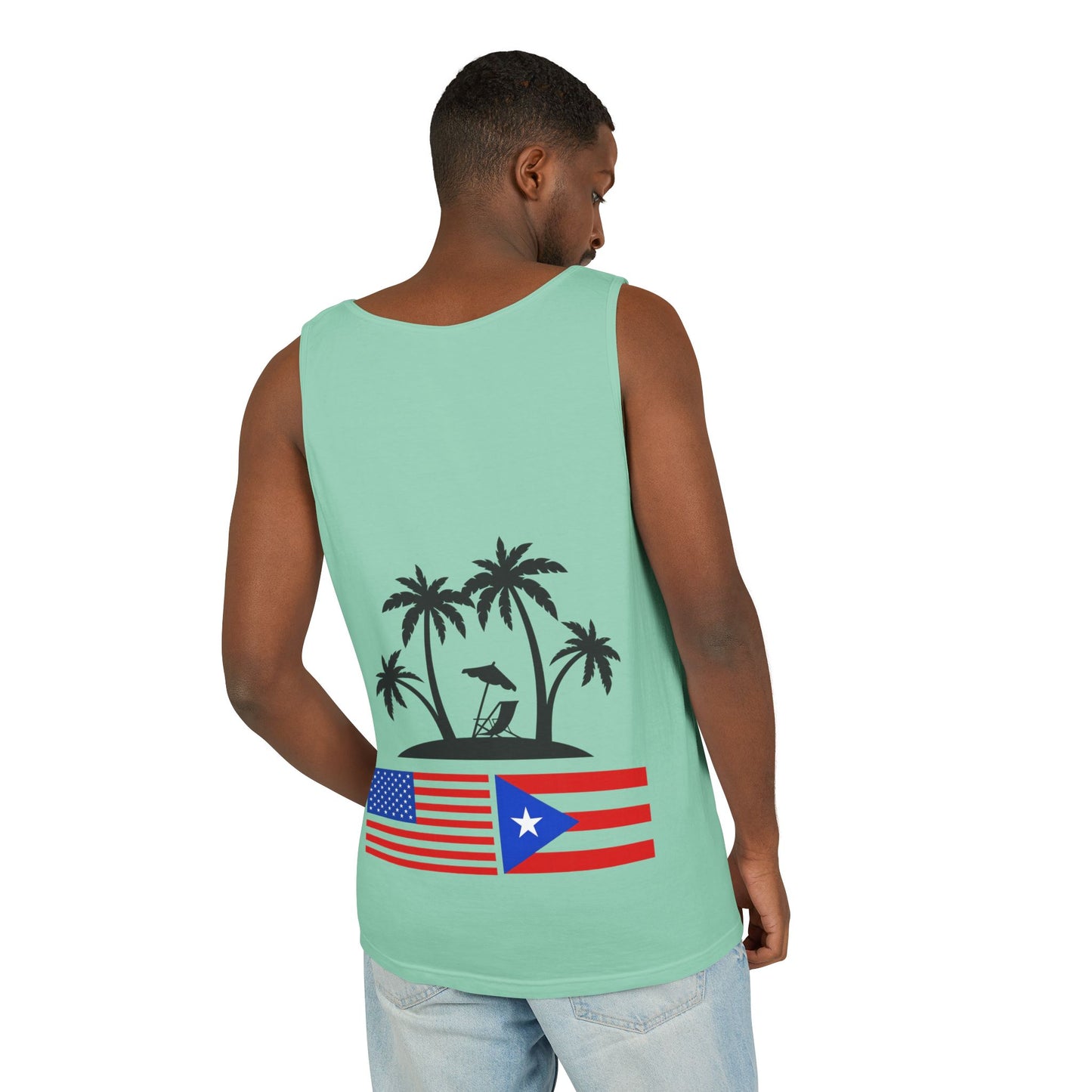 Puerto Rico USA Flag Palm Tank Top – Beach Vibe