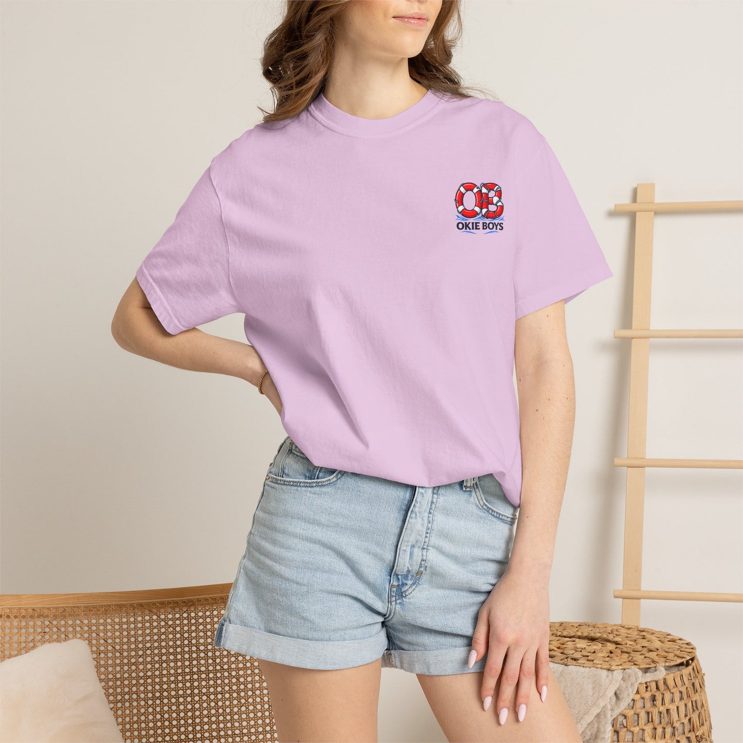 T-Shirt — "OKie Boys" Lifebuoy Graphic Tee (Nautical Beach Vibe)