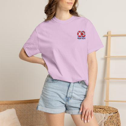 T-Shirt — "OKie Boys" Lifebuoy Graphic Tee (Nautical Beach Vibe)