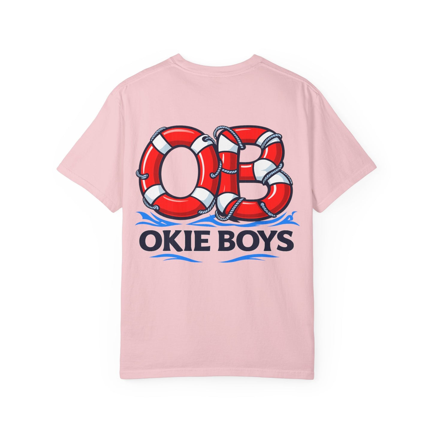 T-Shirt — "OKie Boys" Lifebuoy Graphic Tee (Nautical Beach Vibe)