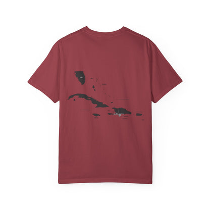 T-Shirt — Minimal Caribbean Islands Map Tee (front jet ski)