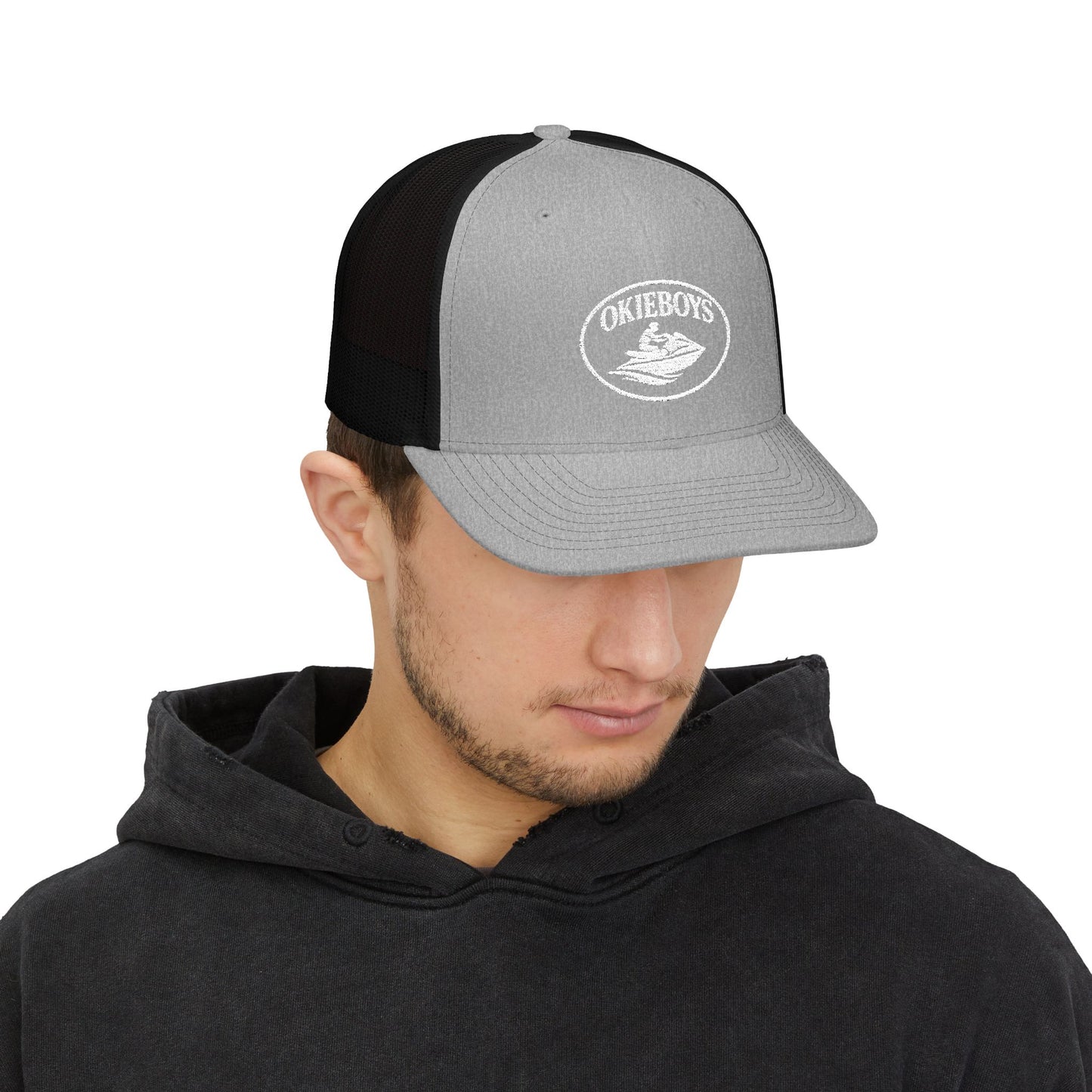Trucker Cap — "Okieboys" Embroidered Fishing Logo Snapback