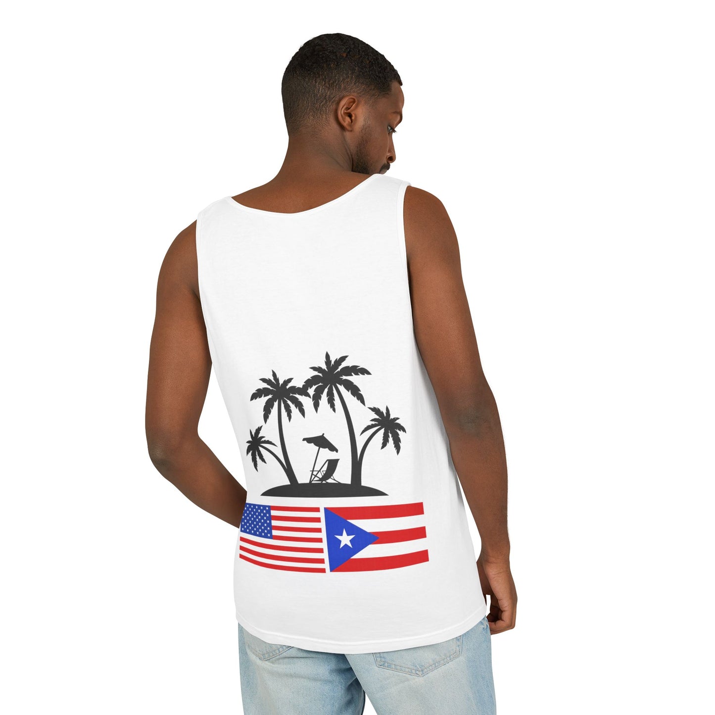 Puerto Rico USA Flag Palm Tank Top – Beach Vibe