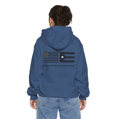 Hoodie — USA to Puerto Rico Flag Graphic "United States to Puerto Rico"