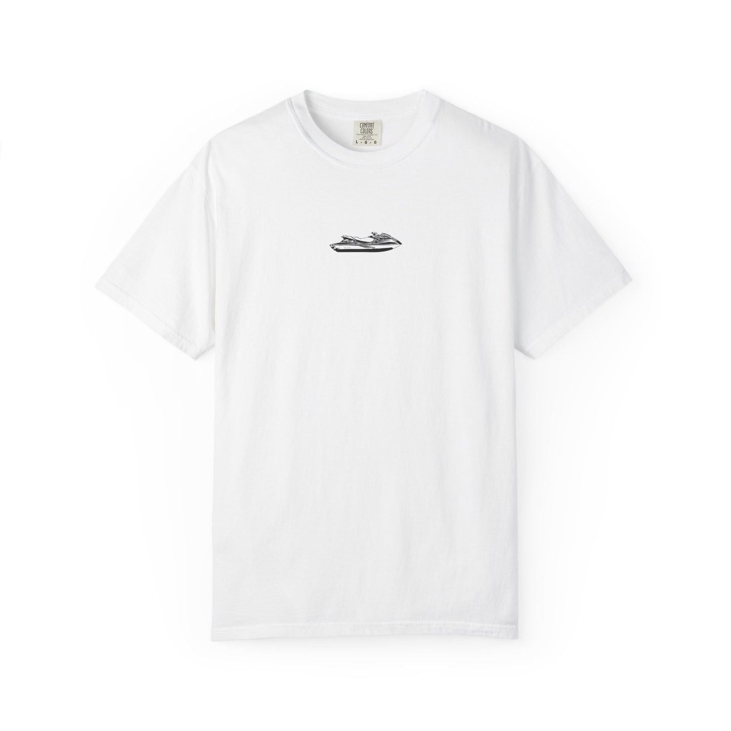 T-Shirt — Minimal Caribbean Islands Map Tee (front jet ski)