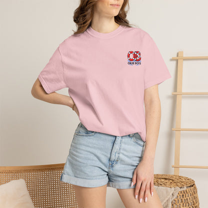 T-Shirt — "OKie Boys" Lifebuoy Graphic Tee (Nautical Beach Vibe)