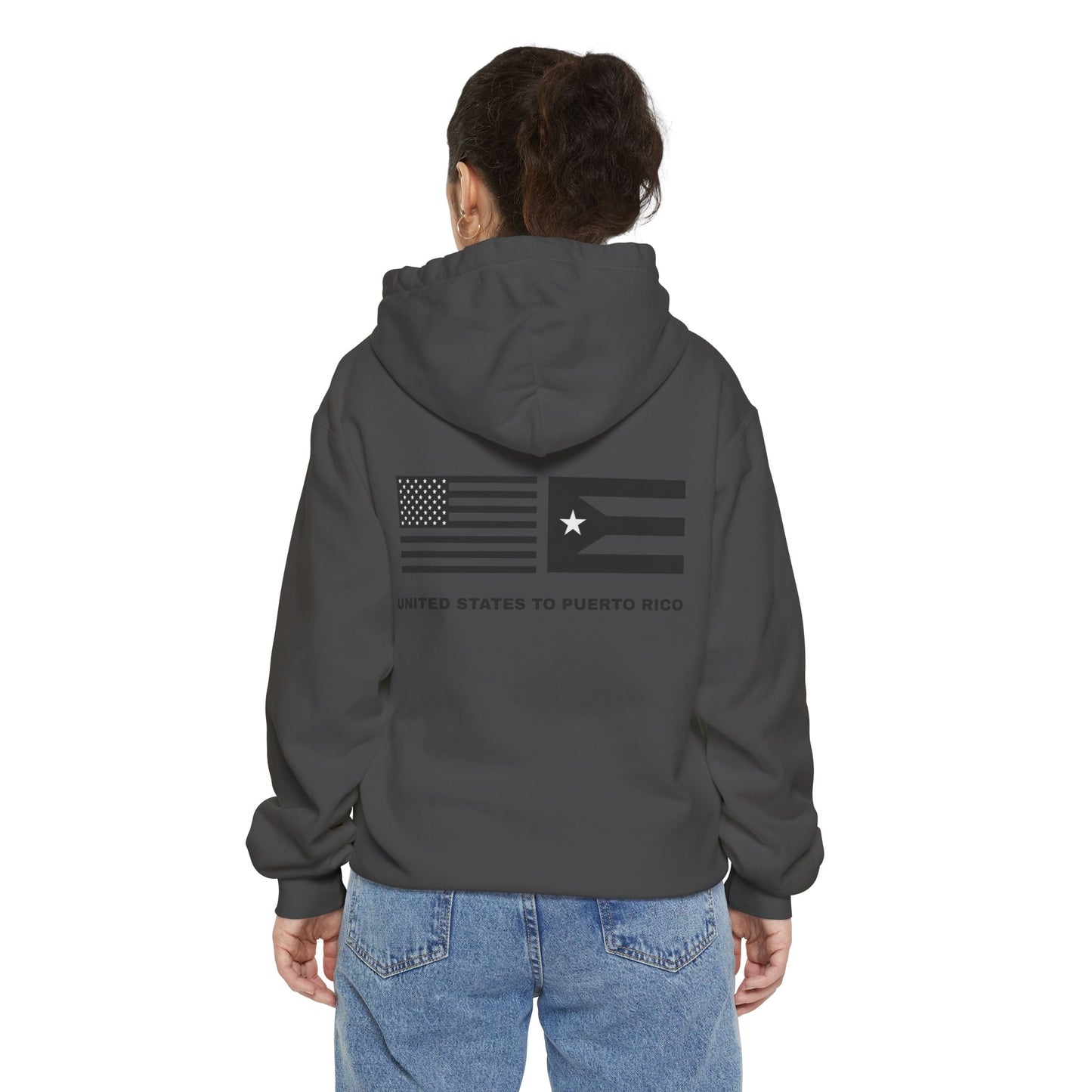 Hoodie — USA to Puerto Rico Flag Graphic "United States to Puerto Rico"
