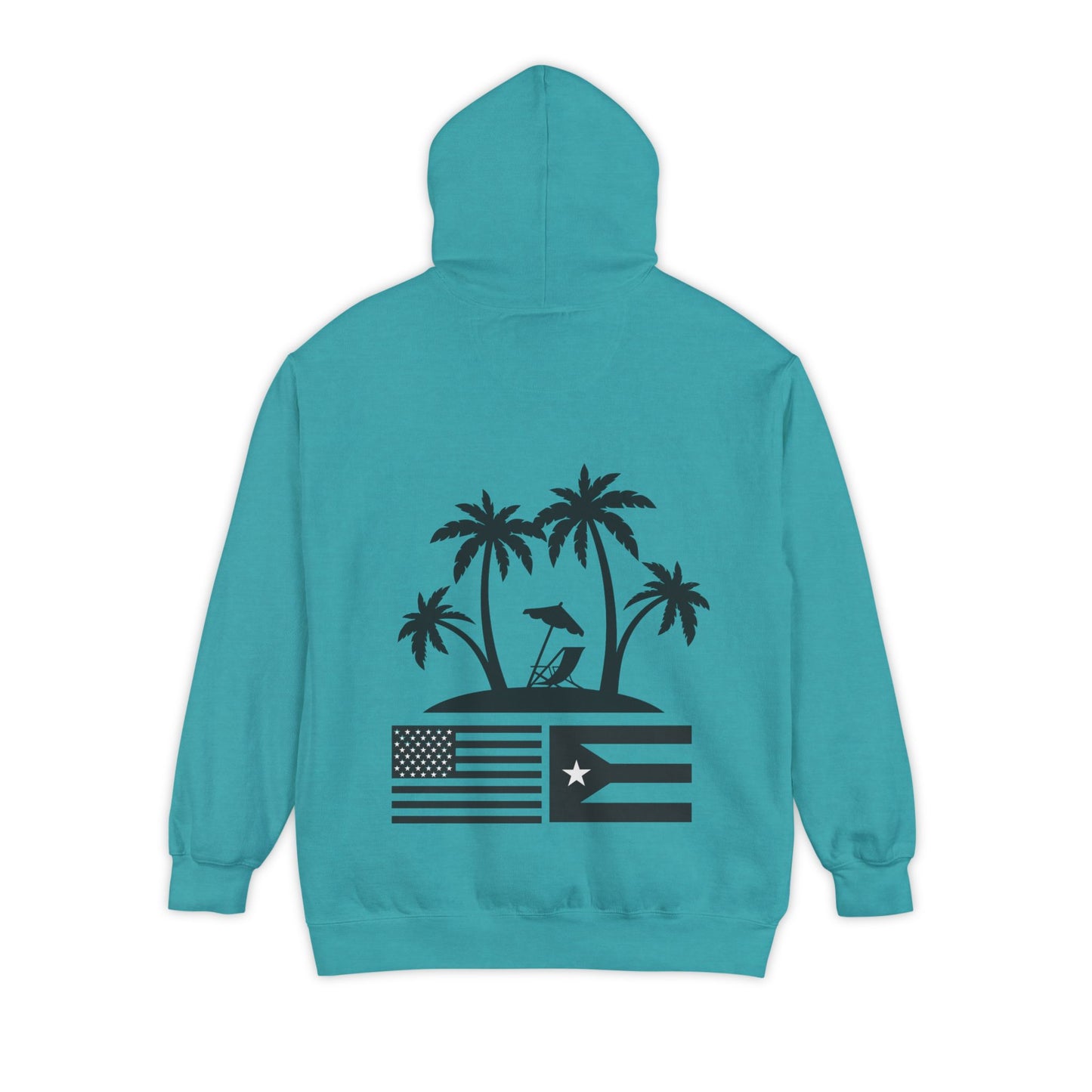 OKIE BOYS Palm Tree Surf Hoodie — Graphic Beach Back Print