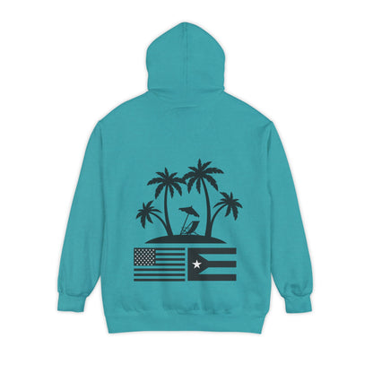 OKIE BOYS Palm Tree Surf Hoodie — Graphic Beach Back Print