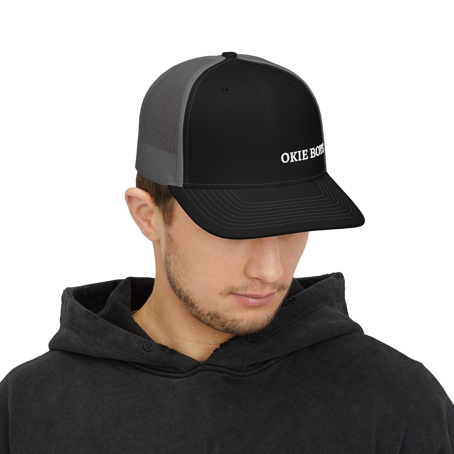 Embroidered "OKIE BOYS" Trucker Hat – Snapback Mesh Baseball Cap