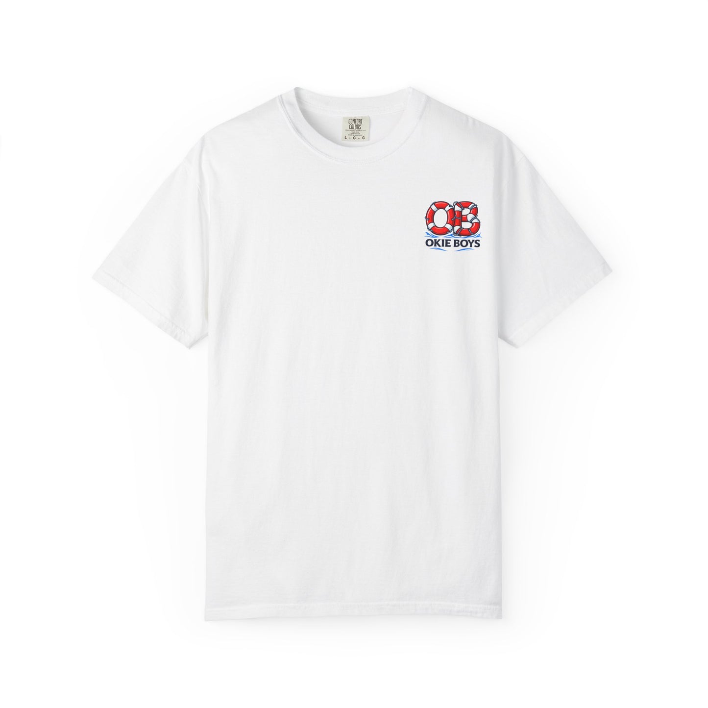T-Shirt — "OKie Boys" Lifebuoy Graphic Tee (Nautical Beach Vibe)