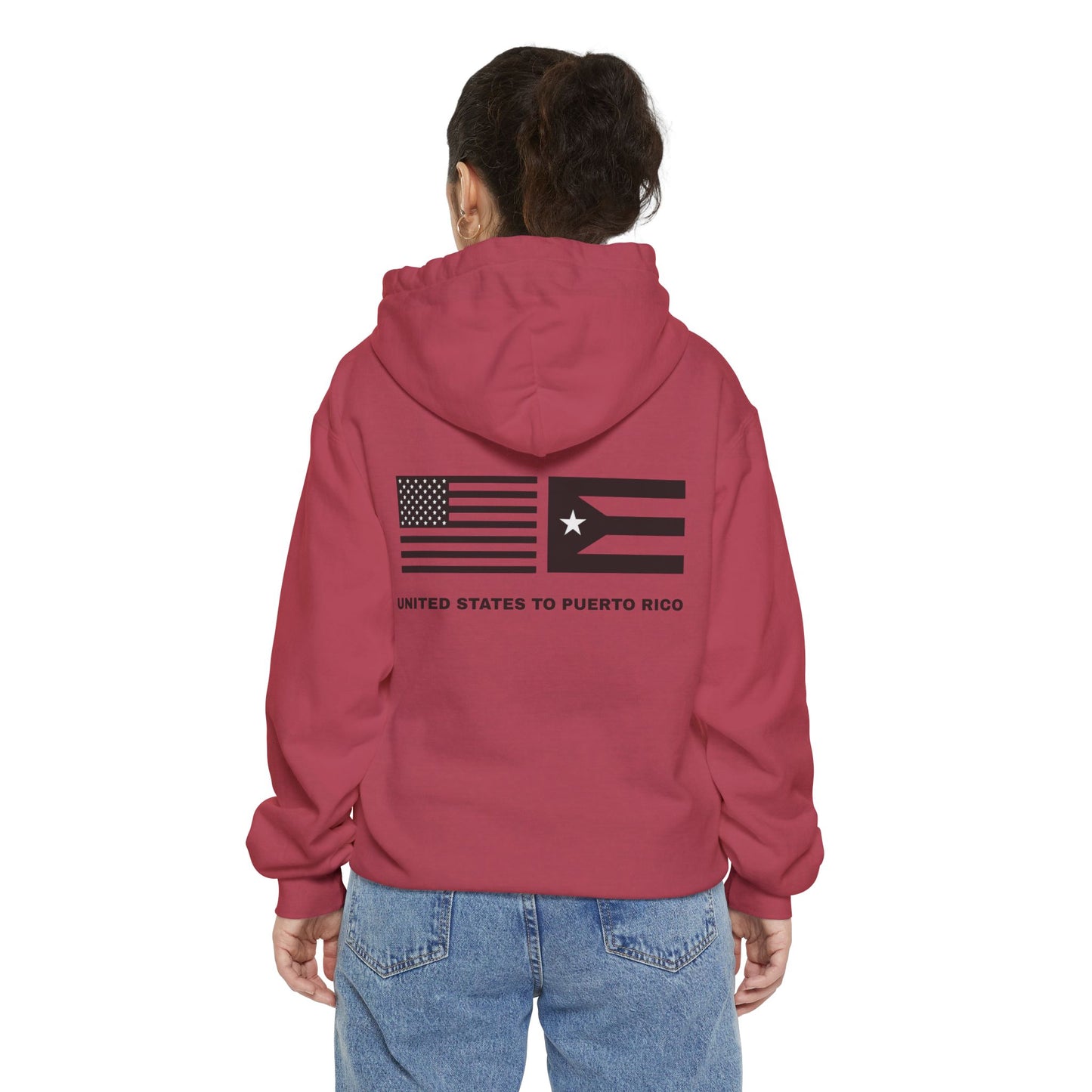 Hoodie — USA to Puerto Rico Flag Graphic "United States to Puerto Rico"