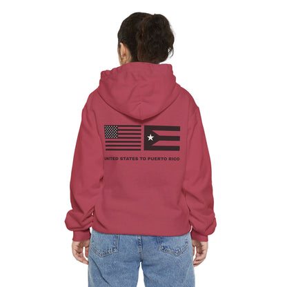 Hoodie — USA to Puerto Rico Flag Graphic "United States to Puerto Rico"