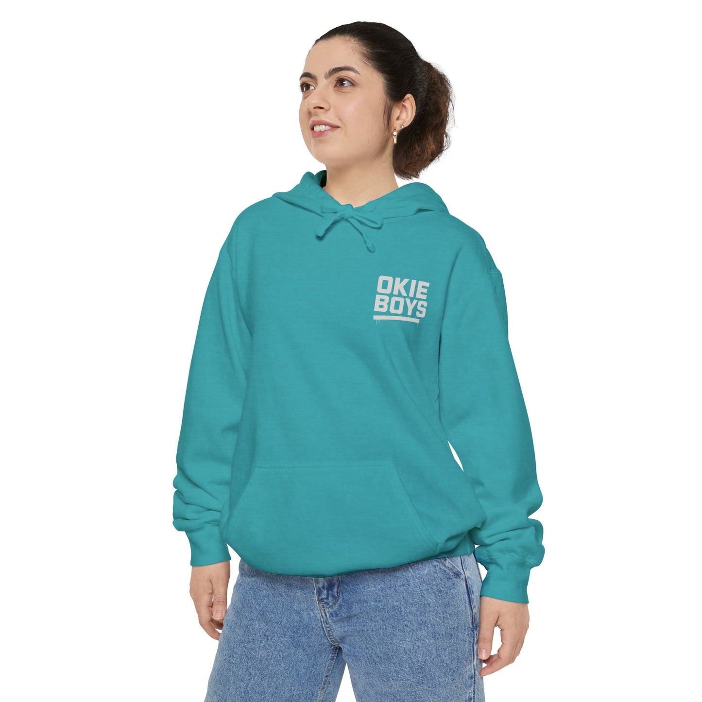 OKIE BOYS Palm Tree Surf Hoodie — Graphic Beach Back Print