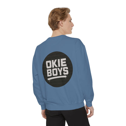Okie Boys Graphic Sweatshirt — Vintage Distressed Logo Crewneck