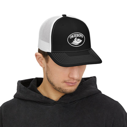 Trucker Cap — "Okieboys" Embroidered Fishing Logo Snapback