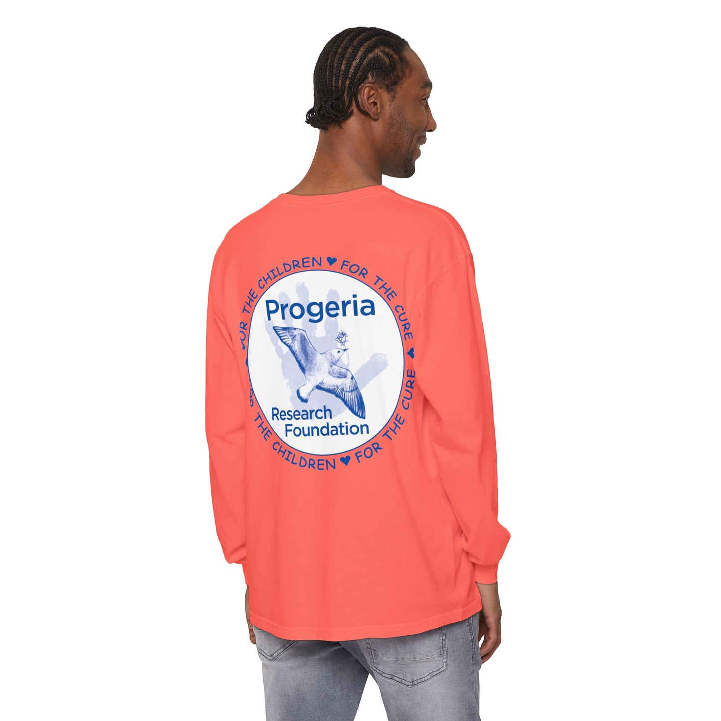 Progeria Research Foundation Long Sleeve T‑Shirt — For the Children / For the Cure