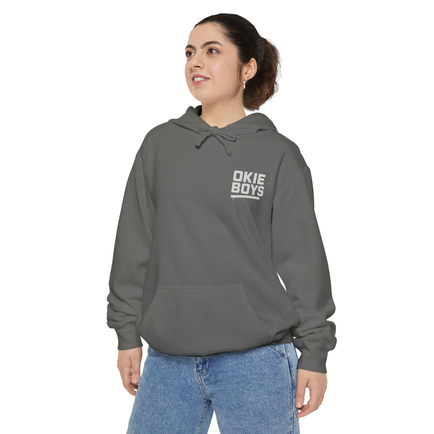 OKIE BOYS Palm Tree Surf Hoodie — Graphic Beach Back Print