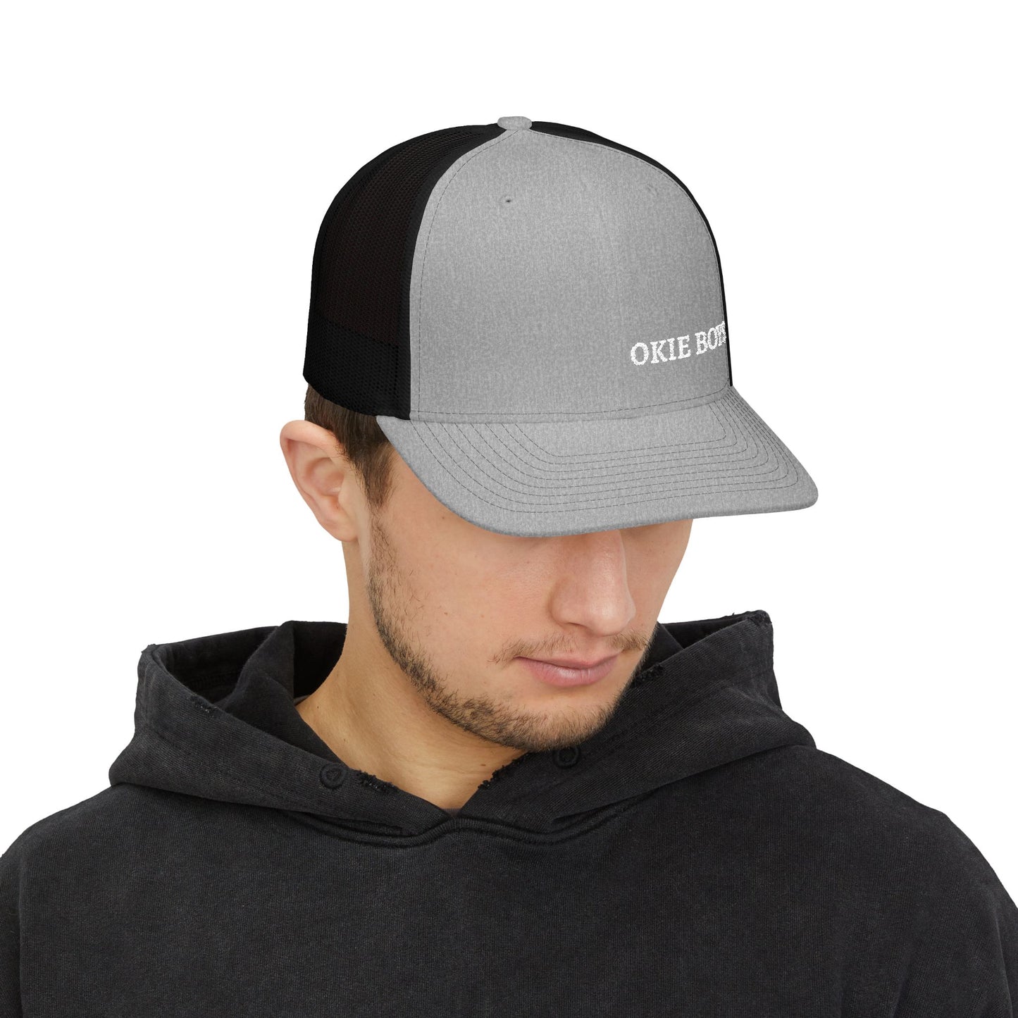 Embroidered "OKIE BOYS" Trucker Hat – Snapback Mesh Baseball Cap