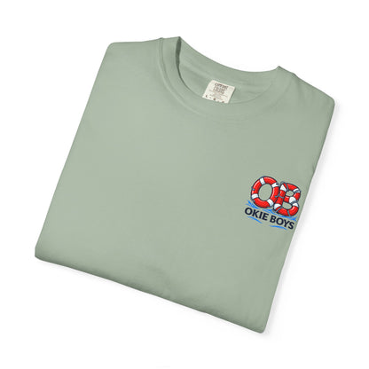 T-Shirt — "OKie Boys" Lifebuoy Graphic Tee (Nautical Beach Vibe)