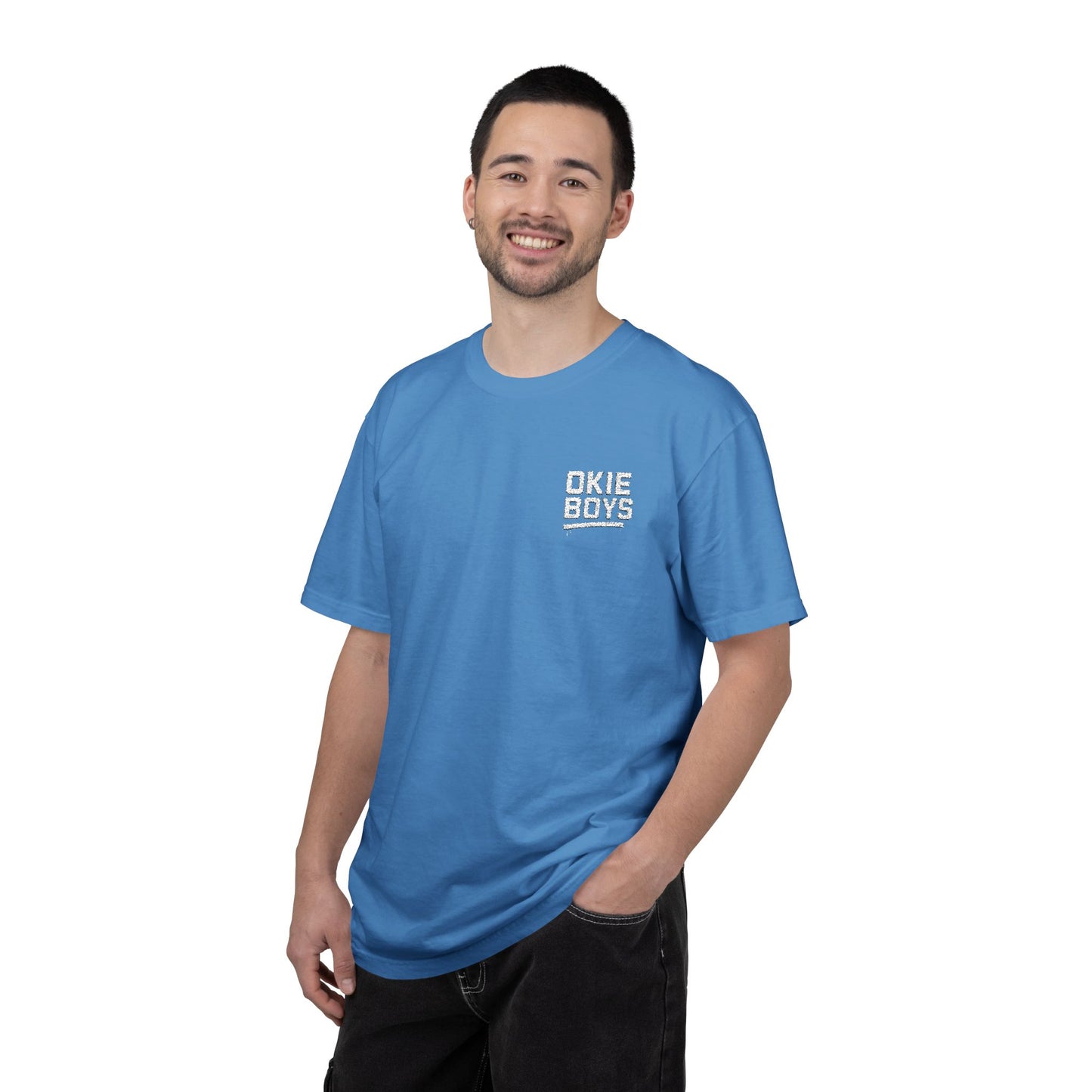 Okie Baby White Pocket T-Shirt — Cute Oklahoma Baby Graphic Tee