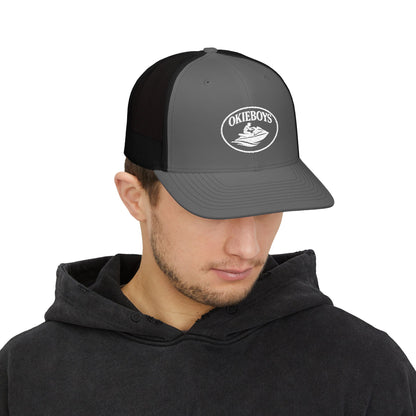 Trucker Cap — "Okieboys" Embroidered Fishing Logo Snapback