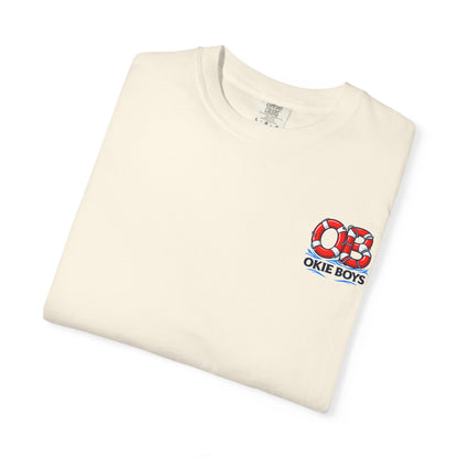 T-Shirt — "OKie Boys" Lifebuoy Graphic Tee (Nautical Beach Vibe)